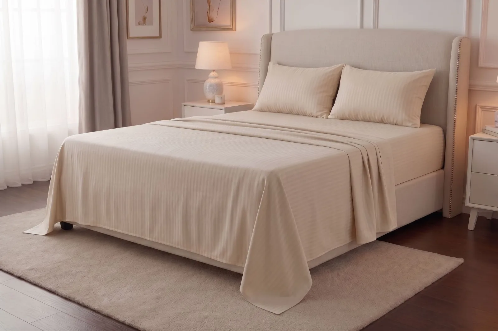 Sábanas beige para hoteles y hostales